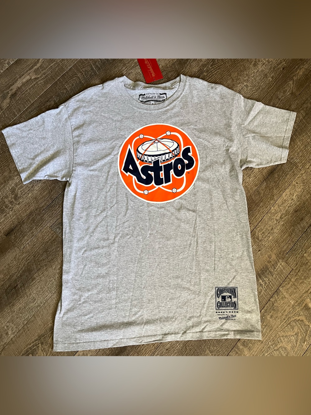 Mitchell & Ness Gray Astros Short-Sleeve Logo Tee
